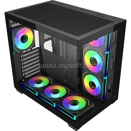 FSP M341 ARGB táp nélküli ablakos Mid Tower számítógépház fekete