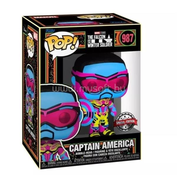 FUNKO POP! (987) Marvel: The Falcon and The Winter Soldier - Captain America (Blacklight) figura