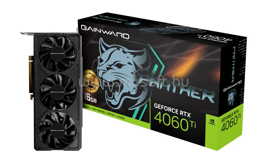 GAINWARD Videokártya nVidia GeForce RTX 4060 Ti Panther 16GB GDDR6 OC