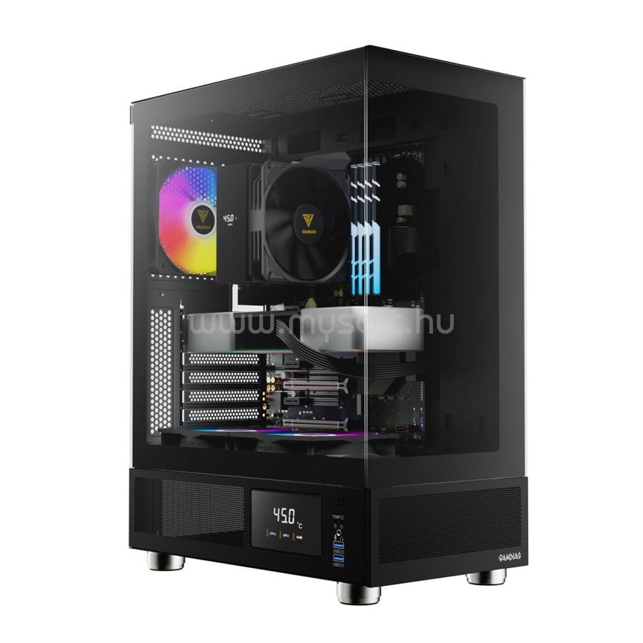 GAMDIAS Atlas E1 ARGB Tempered Glass Black