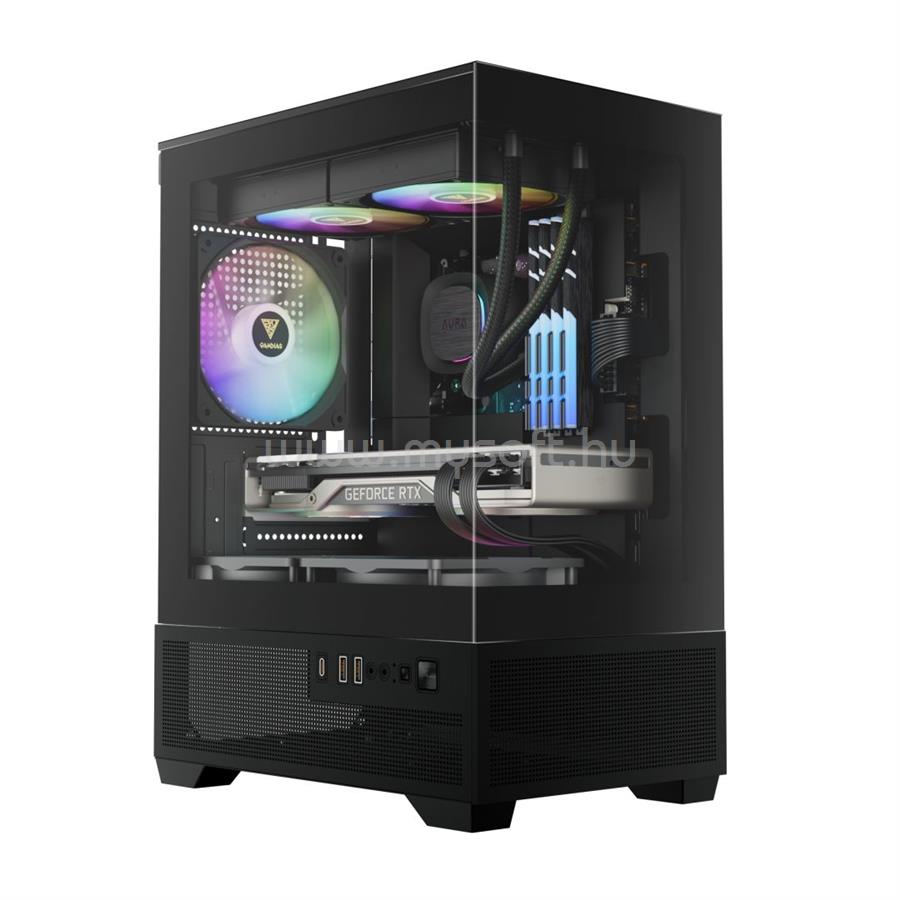 GAMDIAS Aura GC9M ELITE ARGB Tempered Glass Black