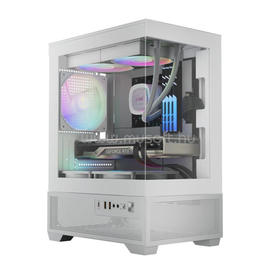 GAMDIAS Aura GC9M ELITE ARGB Tempered Glass White