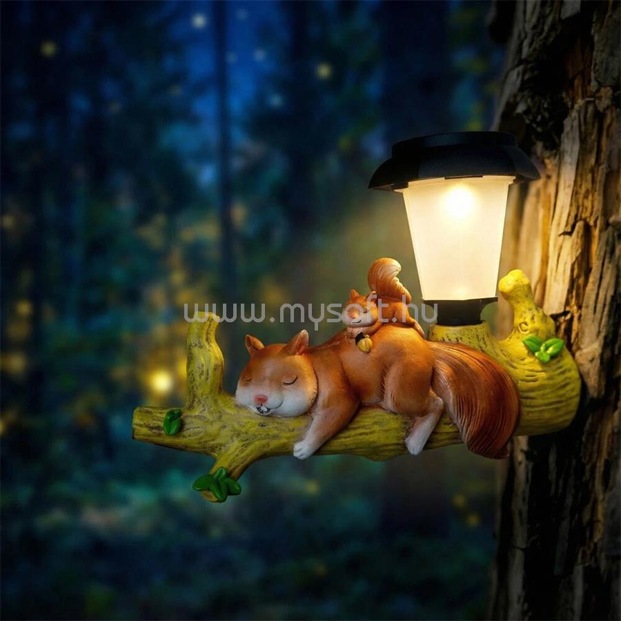 GARDEN OF EDEN LED-ES SZOLÁR ÁLLATFIGURA, MÓKUS, AKASZTHATÓ