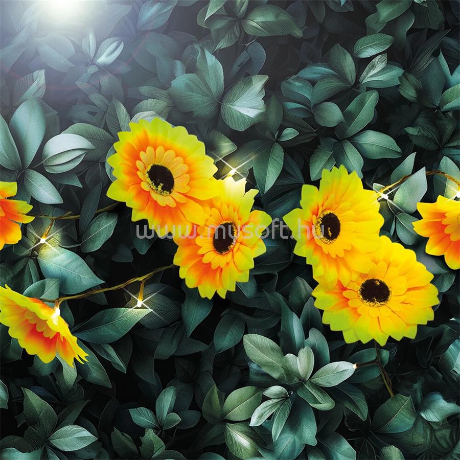 GARDEN OF EDEN SZOLÁR FÉNYFÜZÉR VIRÁG, 2,4 M,  20 MELEGFEHÉR LED