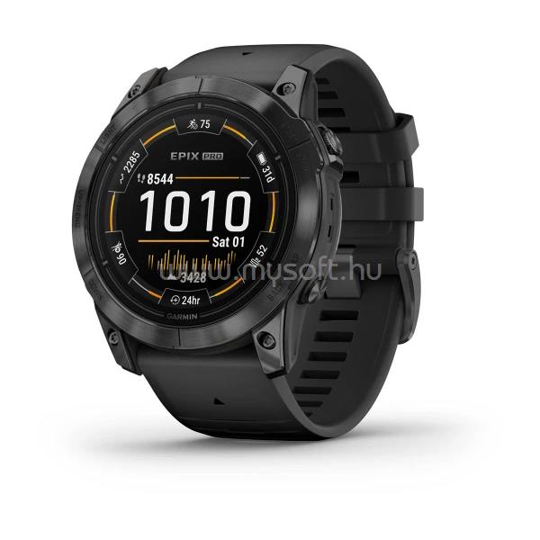GARMIN Epix Pro (Gen 2) 51 mm okosóra  fekete szilikon szíjjal ED (szürke)