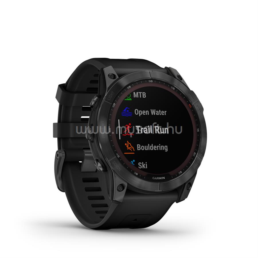 GARMIN fenix 7X okosóra Solar fekete szilikon szíjjal (fekete)