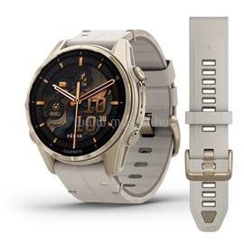 GARMIN fenix 8 43mm AMOLED Sapphire, Soft Gold with Limestone Leather Band 010-02903-40 small