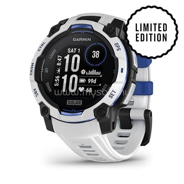 GARMIN Instinct 3 45mm Solar okosóra homokkő/kék szilikon szíjjal Limited Edition (homokkő)