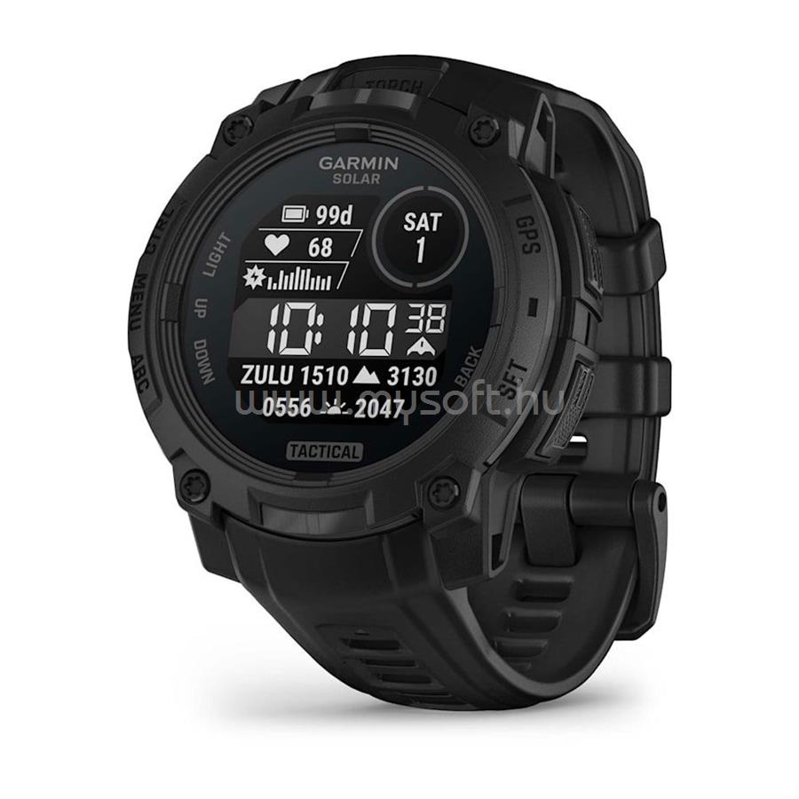 GARMIN Instinct 3 45mm Solar okosóra Tactical Edition (fekete)