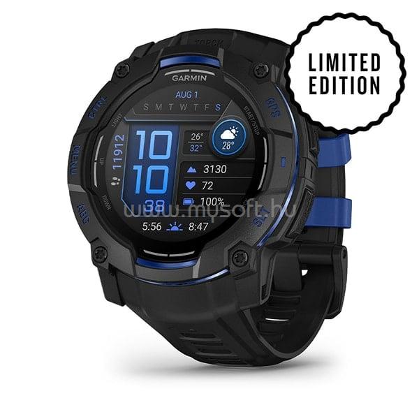 GARMIN INSTINCT 3 50MM AMOLED BLACK BLUE/BLACK SILICONE BAND (LE)