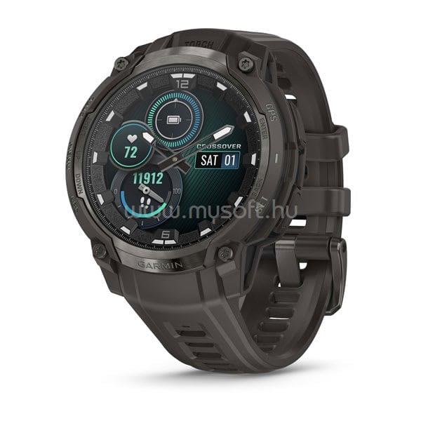 GARMIN Instinct Crossover AMOLED sötétszürke, sötétszürke szilikon szíjjal