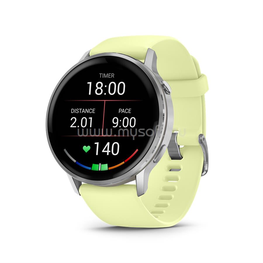 GARMIN Venu 4 - 45 mm, silver, yellow silicone band