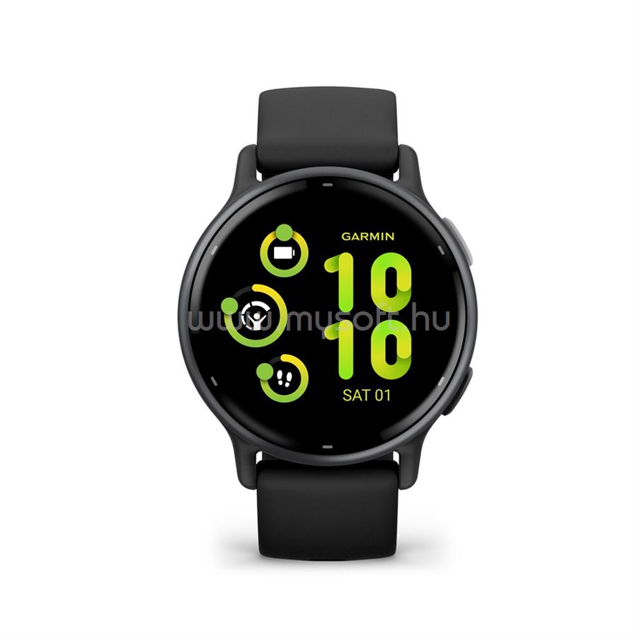 GARMIN Vivoactive 5 okosóra szilikon szíjjal (fekete)