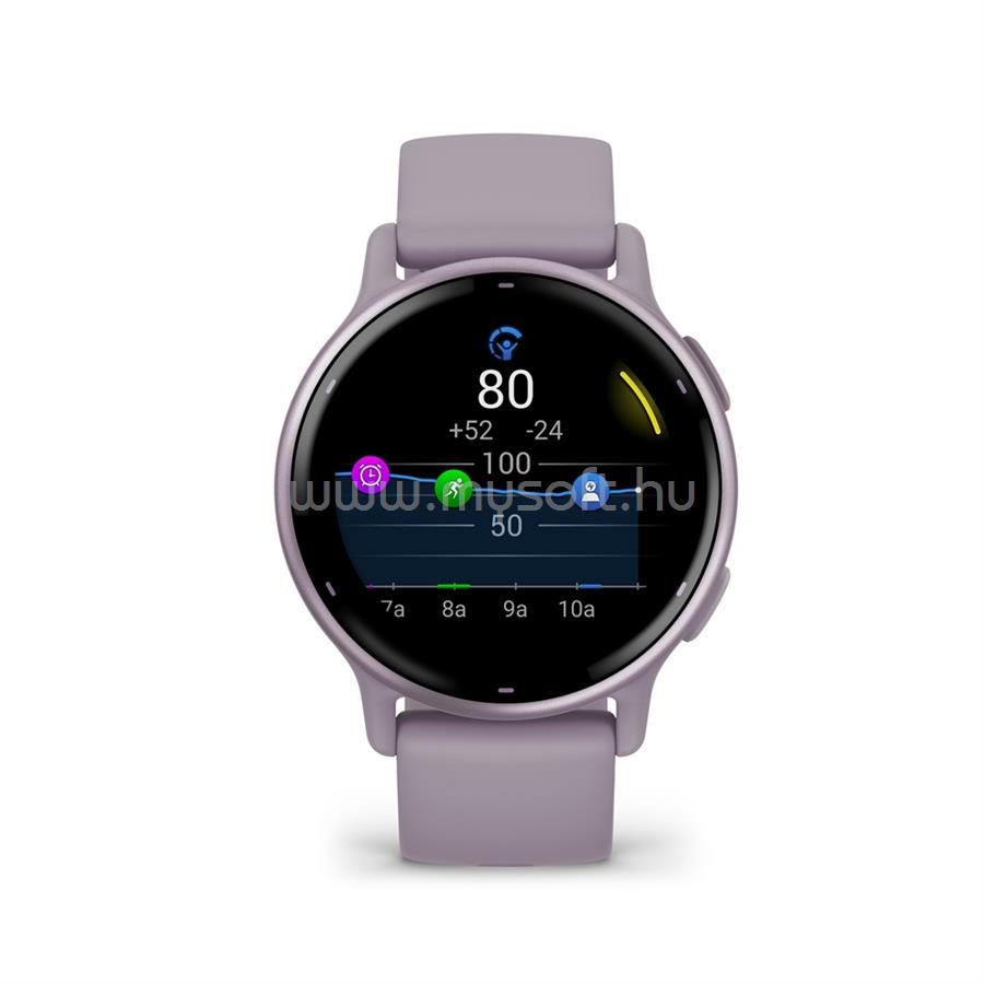 GARMIN Vivoactive 5 okosóra szilikon szíjjal (orchidea)