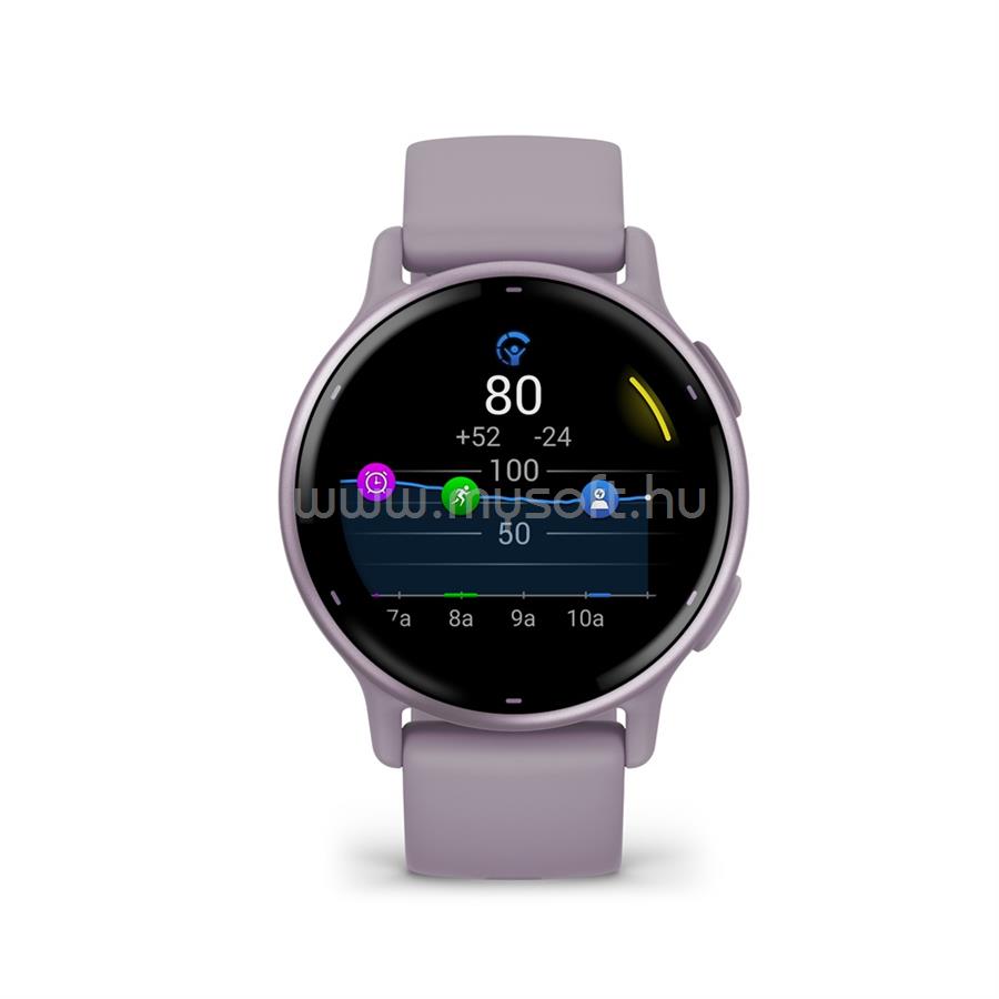 GARMIN Vivoactive 5 okosóra szilikon szíjjal (orchidea)