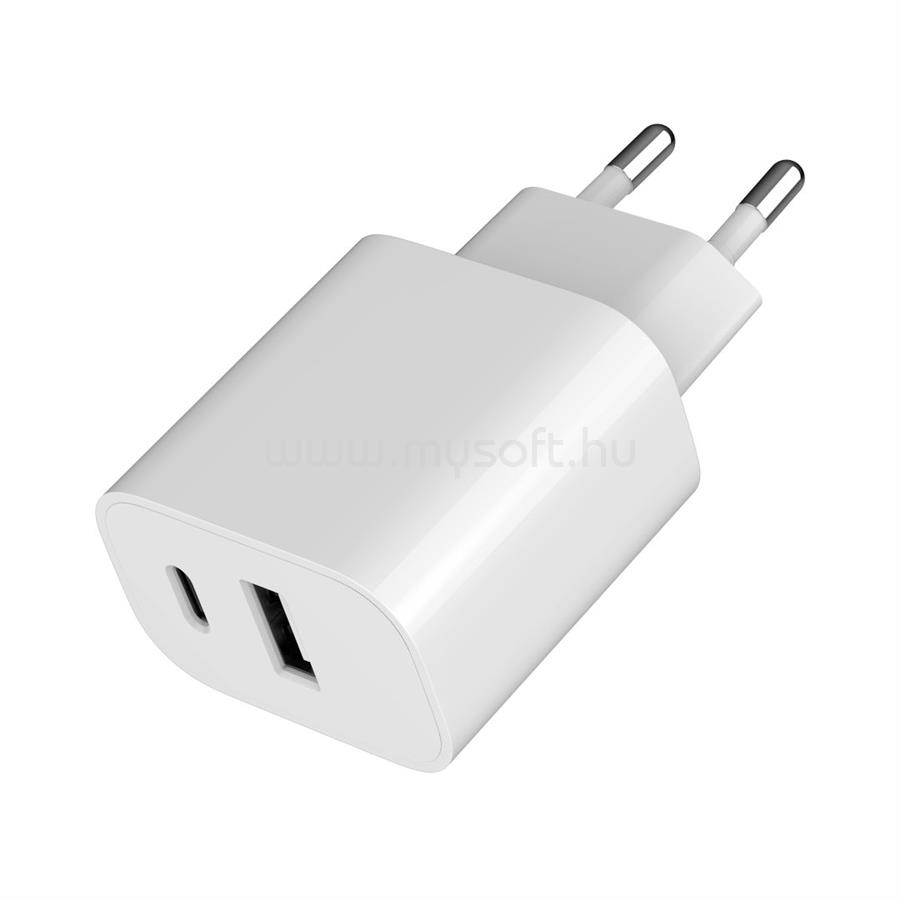 GEMBIRD 2-port univerzális USB töltő A+C 2.4 A (fehér)