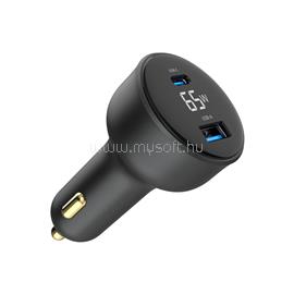 GEMBIRD 2-Port USB Car Fast Charger Type-C PD LCD 65W Black TA-UC-AC2PD65LCD-CAR-01 small