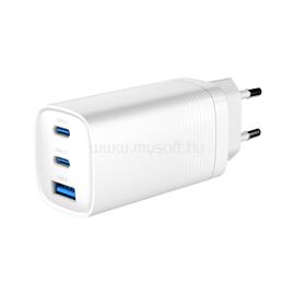 GEMBIRD 3-port 65W GaN USB PowerDelivery fast charger White TA-UC-PDQC65-01-W small