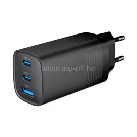 GEMBIRD 3-port GaN 67W univerzális hálózati töltő adapter QC 3.0, PD (fekete) TA-UC-PDQC65-01-BK small