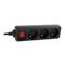 GEMBIRD 3db villásdugó CEE 7/7 (EU) elosztó 0.6m fekete EG-PSU3F-01 small