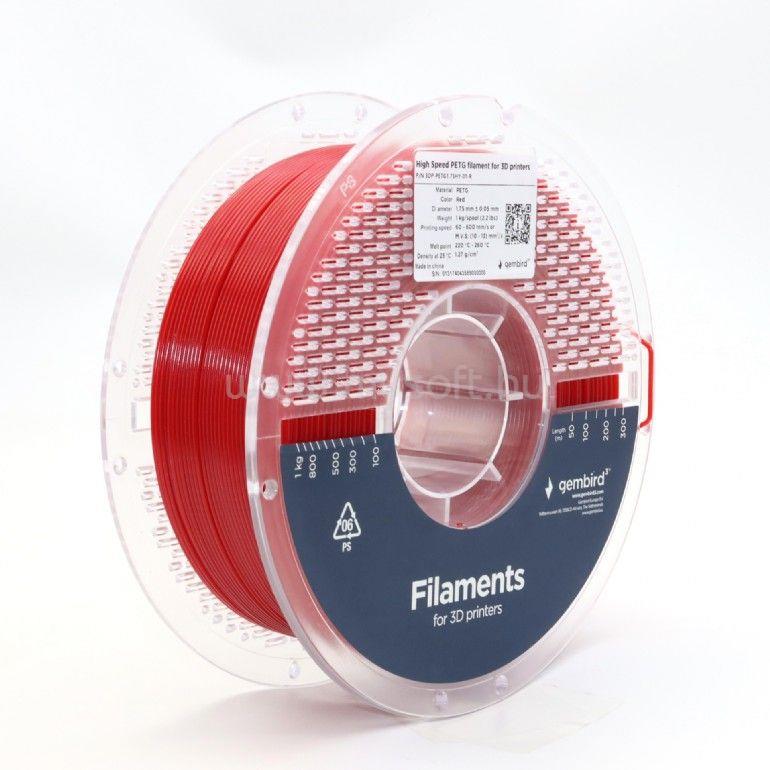 GEMBIRD 3DP-PETG1.75HY-01-R High Speed PETG filament Red 1,75mm 1kg