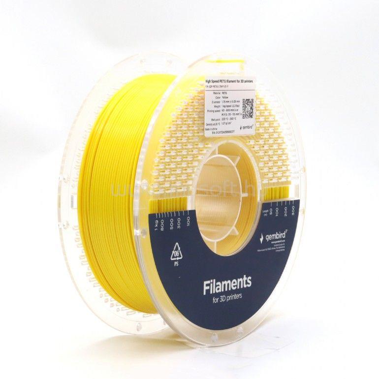 GEMBIRD 3DP-PETG1.75HY-01-Y High Speed PETG filament Yellow 1,75mm 1kg