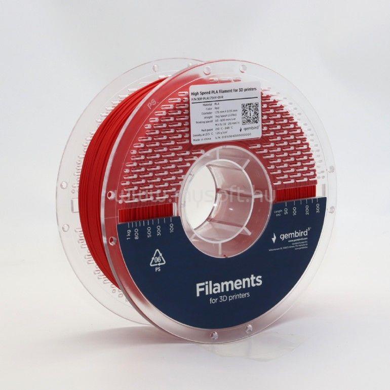 GEMBIRD 3DP-PLA1.75HY-01-R High Speed PLA filament Red 1,75mm 1kg