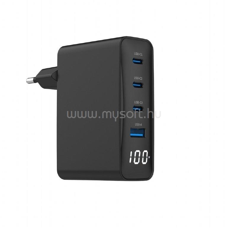 GEMBIRD 4-port 100W GaN USB fast charger LCD Black