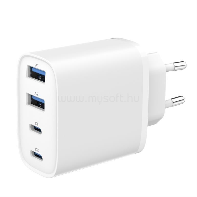 GEMBIRD 4-port 40W GaN USB PowerDelivery fast charger White