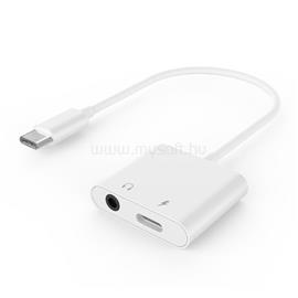 GEMBIRD A-CM-3.5FP-01  USB type-C plug to stereo 3.5 mm audio adapter cable with extra power socket white A-CM-3.5FP-01 small