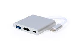 GEMBIRD A-CM-HDMIF-02-SV adapter USB type-C multi-adapter USB type C USB 3.0 HDMI A-CM-HDMIF-02-SV small