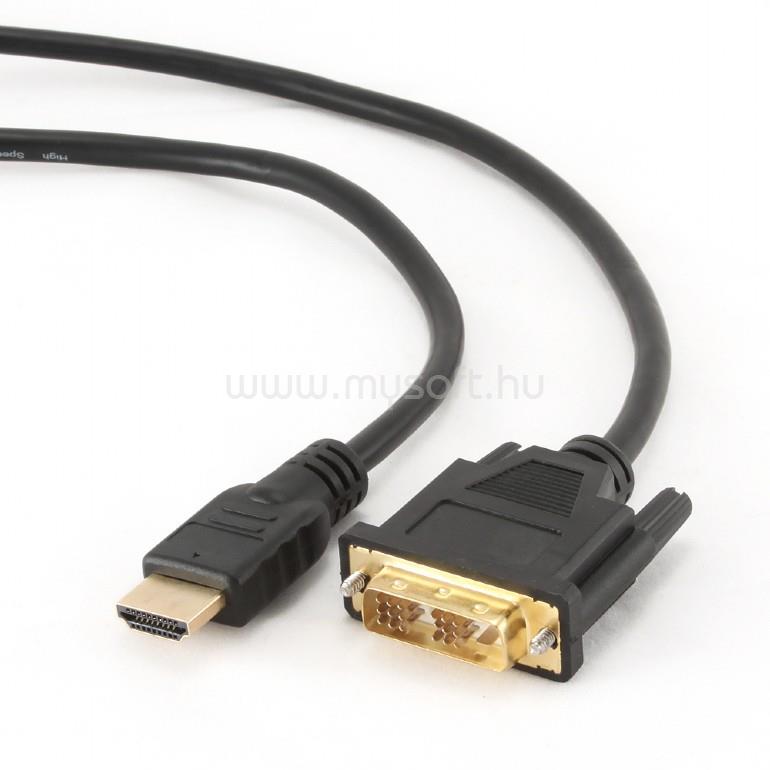 GEMBIRD CC-HDMI-DVI-0.5M HDMI/DVI átalakító kábel aranyozott csatlakozóval 0.5 m