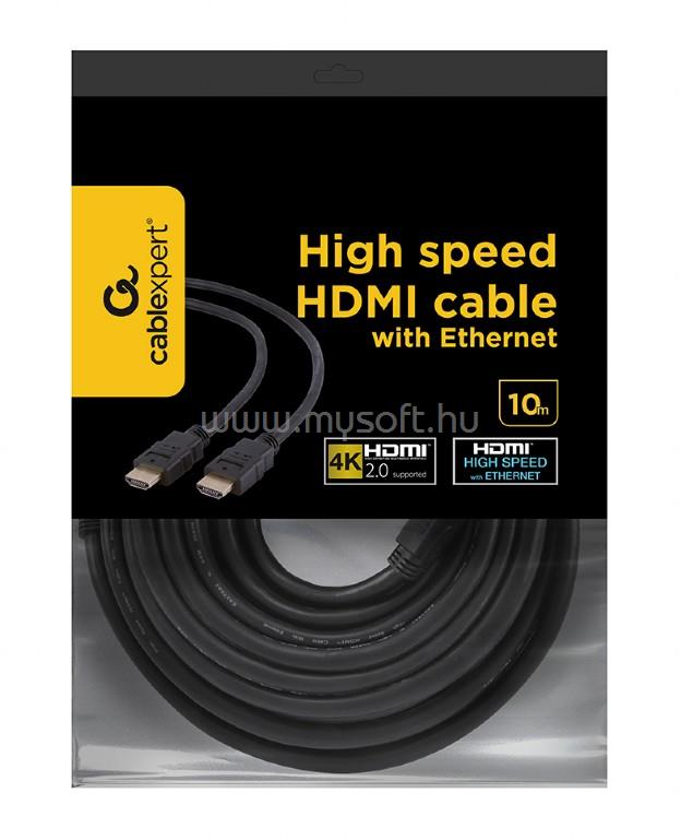 GEMBIRD CC-HDMI4-10M HDMI V2.0 kábel aranyozott csatlakozóval 10m (ömlesztett csomagolás)