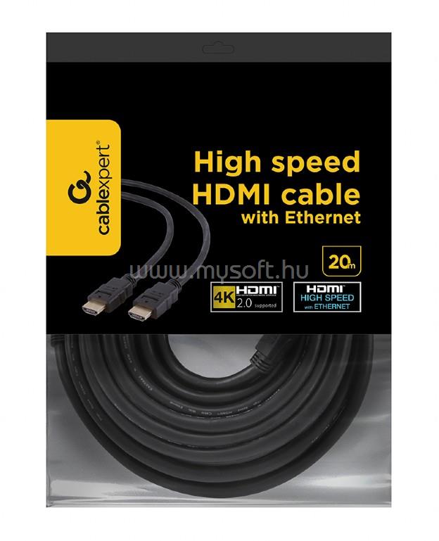 GEMBIRD CC-HDMI4-20M HDMI V2.0 kábel aranyozott csatlakozóval 20m (ömlesztett csomagolás)