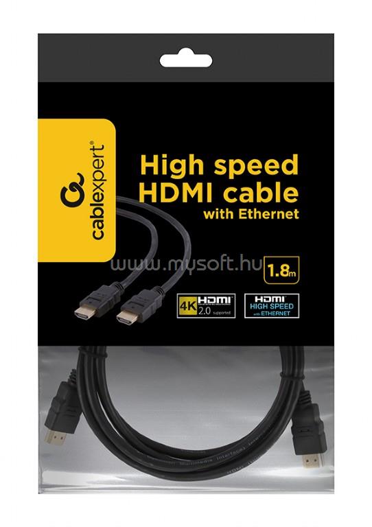 GEMBIRD CC-HDMI4-6 HDMI V 2.0 kábel aranyozott csatlakozóval 1.8m (ömlesztett csomagolás)