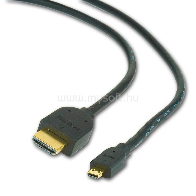 GEMBIRD CC-HDMID-6 HDMI/HDMI Micro átalakító kábel aranyozott csatlakozóval 1.8m (ömlesztett csomagolás)