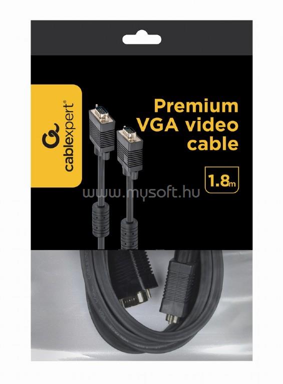 GEMBIRD CC-PPVGA-6B VGA HD15 apa/HD15 apa ferrit gyűrűvel duplán árnyékolt 1.8 m (fekete)