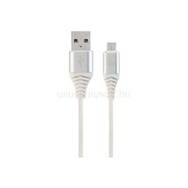 GEMBIRD CC-USB2B-AMmBM-2M-BW2 Premium cotton braided Micro-USB charging and data cable 2m silver/white CC-USB2B-AMMBM-2M-BW2 small