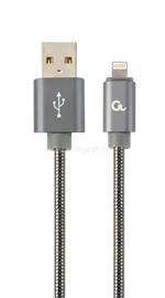 GEMBIRD CC-USB2S-AMLM-1M-BG Premium spiral metal Lightning - USB charging and data cable 1m metallic-grey CC-USB2S-AMLM-1M-BG small