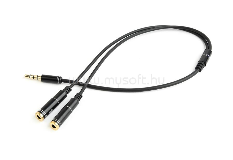 GEMBIRD CCA-417M Adapter Stereo Mini Jack M 4-pin -> 2x Mini Jack F metal black