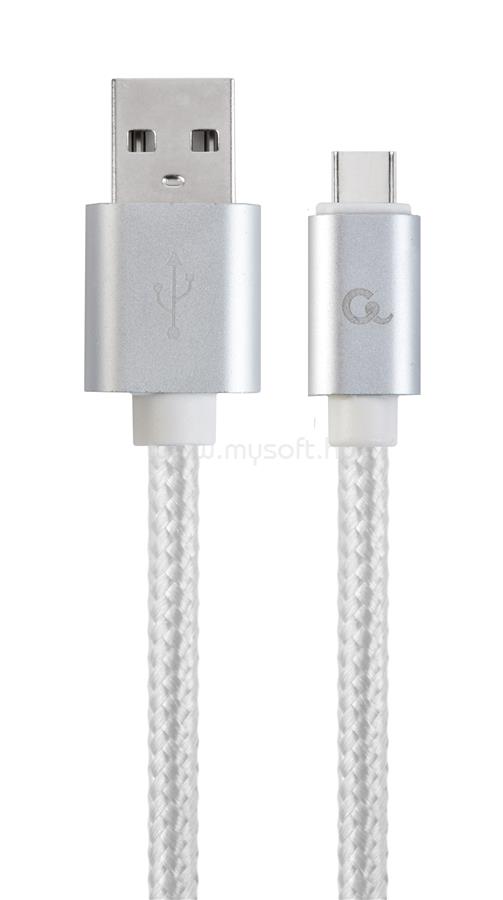 GEMBIRD CCB-mUSB2B-AMCM-6-S USB 2.0 cable to type-C cotton braided metal connectors 1.8m silver