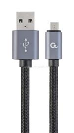 GEMBIRD CCDB-mUSB2B-AMBM-6 Cotton braided micro-USB cable with metal connectors 1,8m  Black CCDB-MUSB2B-AMBM-6 small