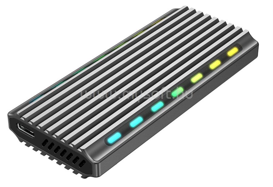 GEMBIRD EE2280-U3C-03 M.2 NVMe RGB drive USB3.1 enclosure Black