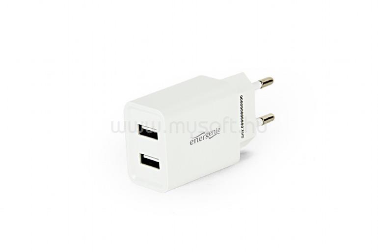 GEMBIRD EG-U2C2A-03-W 2-port univerzális USB töltő 2.1 A (fehér)