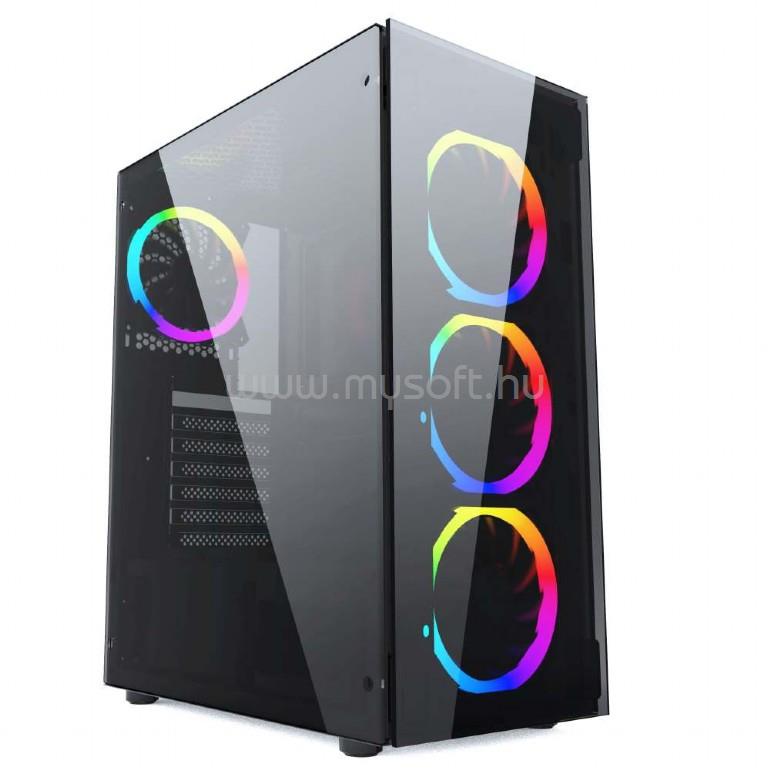 GEMBIRD Fornax 1500RGB Fekete (Táp nélküli) ablakos ATX ház