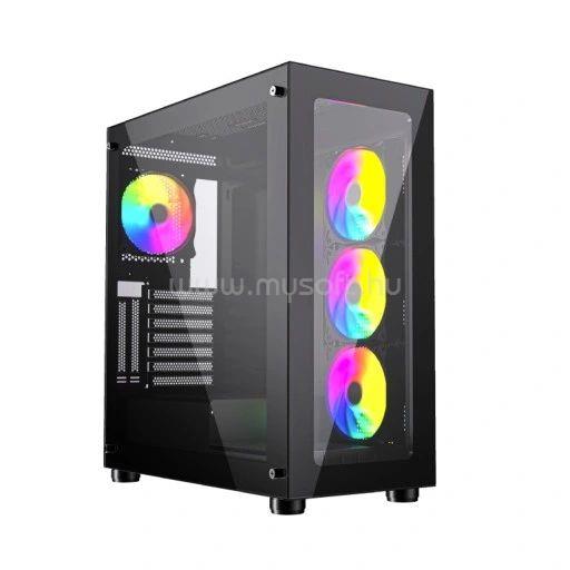 GEMBIRD Fornax X450MAX ARGB Tempered Glass Black