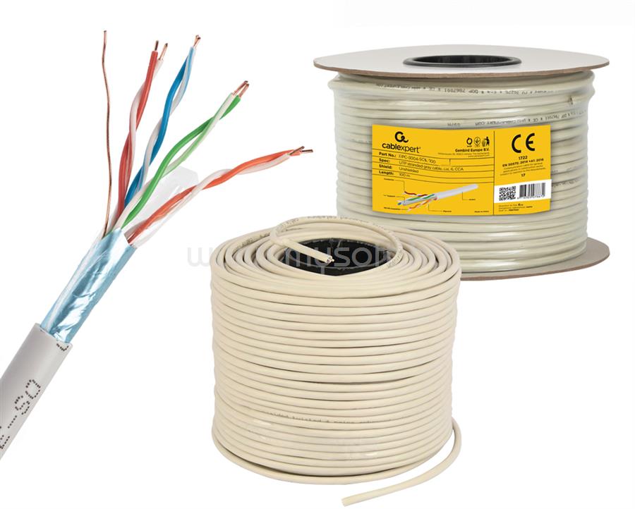 GEMBIRD FPC-5004E-SOL/100 FTP solid CCA cable cat. 5e 100m grey