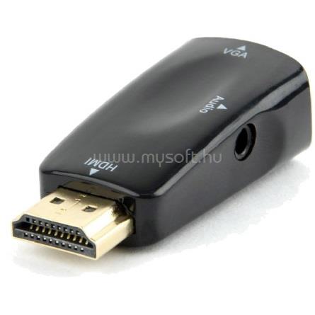 GEMBIRD HDMI 1.4 -> VGA Jack 3,5mm M/F adapter fekete +audio