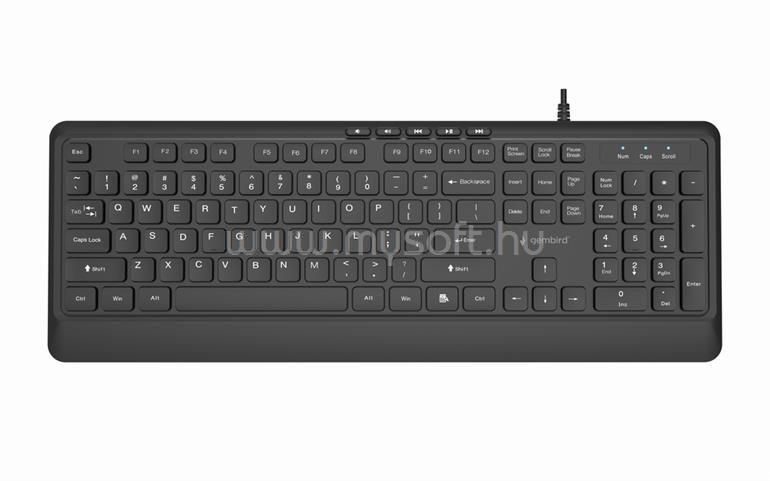 GEMBIRD KB-MCH-05 Slim Wired Multimedia Keyboard Black US
