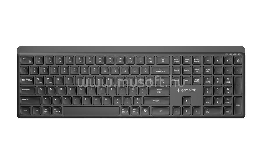 GEMBIRD KB-WPS-03 Dual-Mode Pro Business Slim Wireless Bluetooth Keyboard Black US